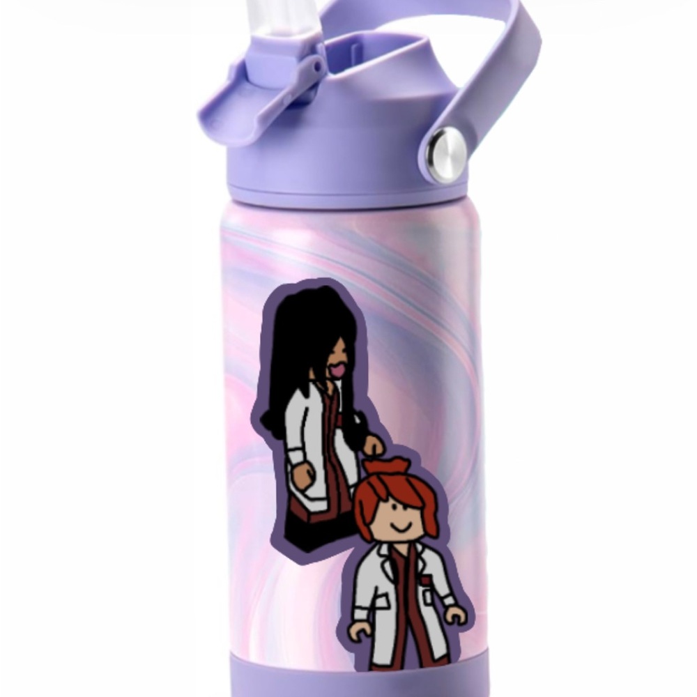 Roblox Kids Water Bottle Insulated Stainless Steel Girls 14oz (Pink/Purple)